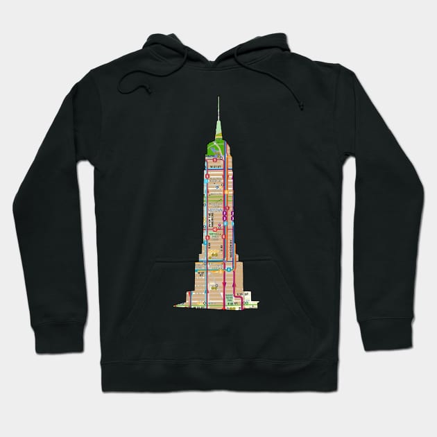 Empire State Building Hoodie by Hook Ink